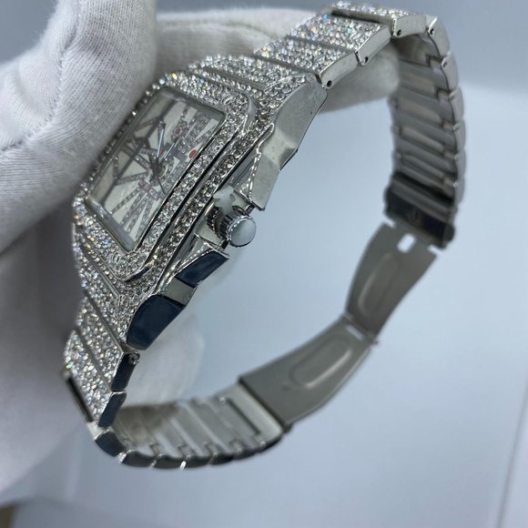 Square Design Iced Out Color Detailed Watch - Picture 5 of 5